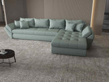 Colțar extensibil dumonde cu ladă de depozitare si sezut confortabil din spuma HR, Loana XL Enjoy Mint II 335x185 cm Fabrica