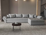 Colțar extensibil dumonde cu ladă de depozitare si sezut confortabil din spuma HR, Loana XL Enjoy Gri II 335x185 cm Fabrica