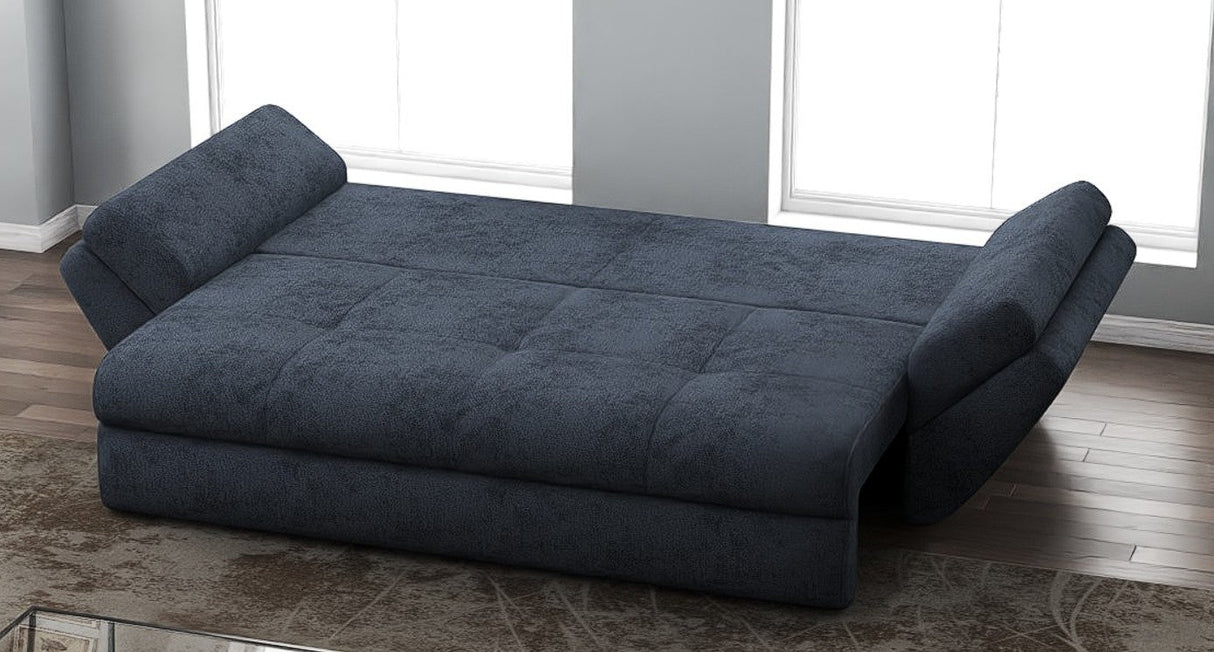 Canapea extensibilă dumonde cu ladă de depozitare si sezut confortabil din spuma HR, Loana Antracit 250x100 cm Fabrica