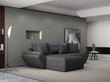 Colțar extensibil dumonde cu ladă de depozitare si sezut confortabil din spuma HR, Berlin Enjoy Gri Grafit 280x185 cm Fabrica