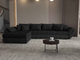 Colțar extensibil dumonde cu ladă de depozitare si sezut confortabil din spuma HR, Loana XL Enjoy Negru 335x185 cm Fabrica