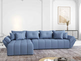 Colțar extensibil dumonde cu ladă de depozitare si sezut confortabil din spuma HR, Berlin XL Enjoy Lux Blue 350x185 cm Fabrica