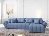 Colțar extensibil dumonde cu ladă de depozitare si sezut confortabil din spuma HR, Berlin XL Enjoy Lux Blue 350x185 cm II Fabrica