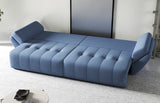Canapea extensibilă dumonde cu ladă de depozitare si sezut confortabil din spuma HR, Berlin Blue 300x100 cm Fabrica