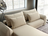 Colțar extensibil dumonde cu ladă de depozitare si sezut confortabil din spuma HR, Denver Enjoy Beige 275x185 cm Fabrica