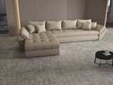 Colțar extensibil dumonde cu ladă de depozitare si sezut confortabil din spuma HR, Loana XL Enjoy Bej 335x185 cm Fabrica