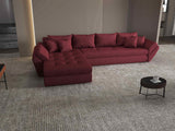 Colțar extensibil dumonde cu ladă de depozitare si sezut confortabil din spuma HR, Loana XL Enjoy Rosu 335x185 cm Fabrica