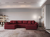 Colțar extensibil dumonde cu ladă de depozitare si sezut confortabil din spuma HR, Loana Enjoy Red U 355x185 cm Fabrica