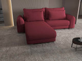 Colțar extensibil dumonde cu ladă de depozitare si sezut confortabil din spuma HR, Denver Enjoy Rosu 275x185 cm Fabrica