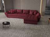 Colțar extensibil dumonde cu ladă de depozitare si sezut confortabil din spuma HR, Loana XL Enjoy Rosu II 335x185 cm Fabrica