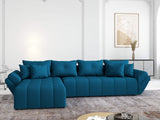 Colțar extensibil dumonde cu ladă de depozitare si sezut confortabil din spuma HR, Berlin XL Enjoy Verde Petrol 350x185 cm Fabrica