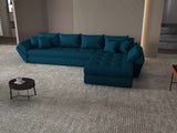 Colțar extensibil dumonde cu ladă de depozitare si sezut confortabil din spuma HR, Loana XL Enjoy Verde Petrol II 335x185 cm Fabrica