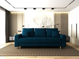 Canapea extensibilă dumonde cu ladă de depozitare si sezut confortabil din spuma HR, Kronos Enjoy Verde Petrol 210x100 cm fabrica