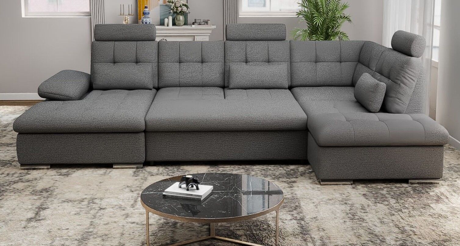 Colțar extensibil dumonde cu ladă de depozitare și șezut confortabil din spumă HR, Merkur U Enjoy Necunoscut 324x218 cm