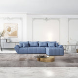Colțar extensibil dumonde cu ladă de depozitare si sezut confortabil din spuma HR, Berlin XL Enjoy Lux Blue 350x185 cm II Fabrica