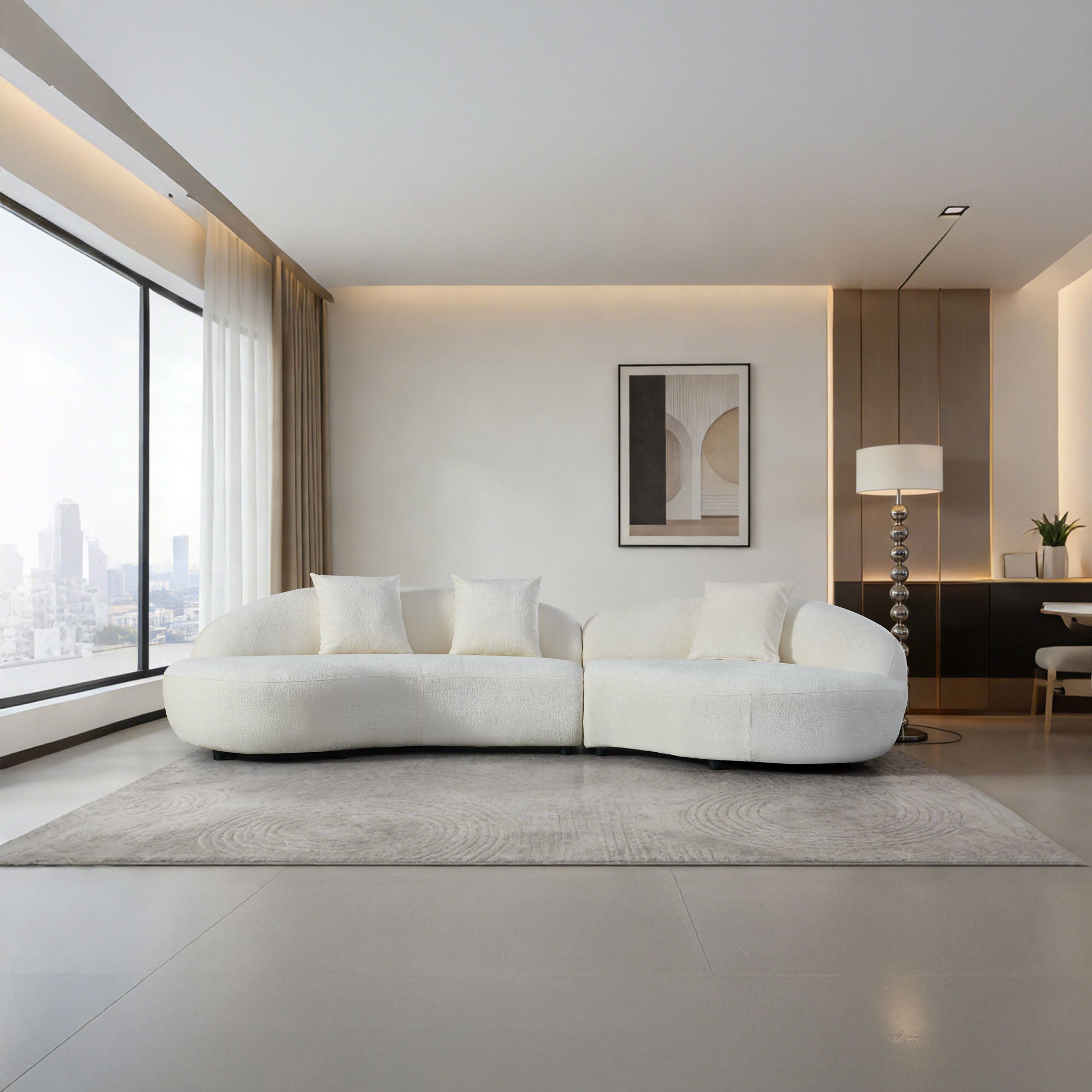 Canapea semirotunda dumonde cu șezut confortabil din spumă HR Esencia 334x150 cm