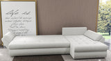 Colțar extensibil dumonde cu ladă de depozitare si sezut confortabil din spuma HR, Loana XL Euphoria Alb 335x185 cm Fabrica