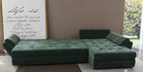Colțar extensibil dumonde cu ladă de depozitare si sezut confortabil din spuma HR, Loana XL Euphoria Verde 335x185 cm Fabrica