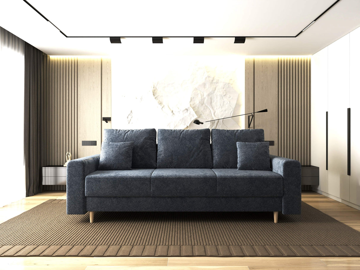 Canapea extensibilă dumonde cu ladă de depozitare si sezut confortabil din spuma HR, Kronos Euphoria Gri Grafit 210x100 cm fabrica