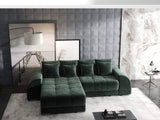 Colțar extensibil dumonde cu ladă de depozitare si sezut confortabil din spuma HR, Verona Euphoria Verde 290x185 cm Fabrica