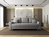 Canapea extensibilă dumonde cu ladă de depozitare si sezut confortabil din spuma HR, Kronos Euphoria Gri 210x100 cm fabrica