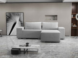 Colțar extensibil dumonde cu ladă de depozitare si sezut confortabil din spuma HR, Dream Euphoria Gri 290x185 cm II Fabrica