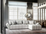 Colțar extensibil dumonde cu ladă de depozitare si sezut confortabil din spuma HR, Berlin XL Euphoria Grey 350x185 cm II Fabrica