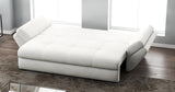 Canapea extensibilă dumonde cu ladă de depozitare si sezut confortabil din spuma HR, Loana Zoom Euphoria White 250x100 cm Fabrica