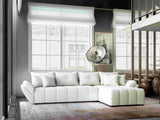 Colțar extensibil dumonde cu ladă de depozitare si sezut confortabil din spuma HR, Berlin XL Euphoria Alb 350x185 cm II Fabrica