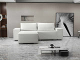Colțar extensibil dumonde cu ladă de depozitare si sezut confortabil din spuma HR, Dream Euphoria Alb 290x185 cm Fabrica