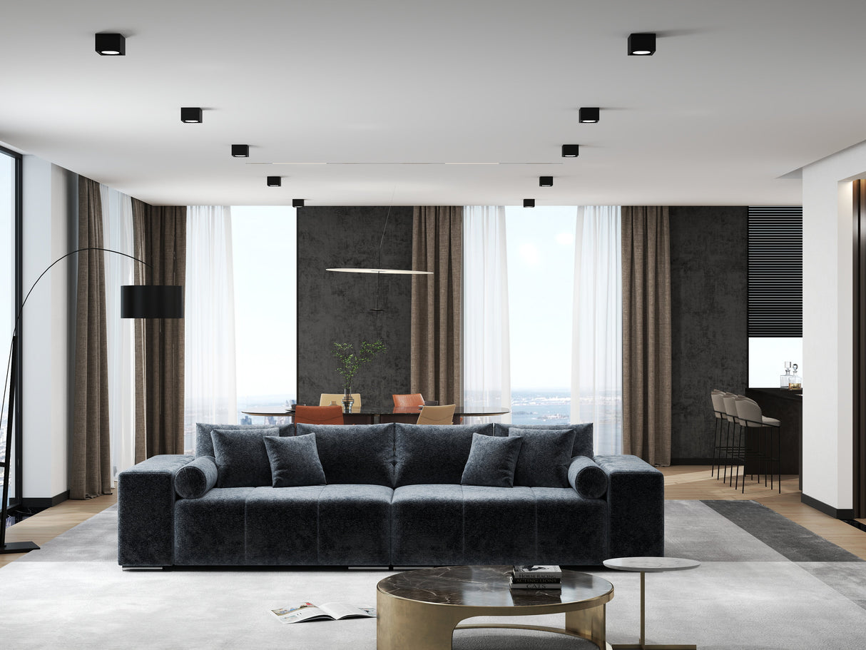 Canapea extensibilă dumonde cu ladă de depozitare si sezut confortabil din spuma HR, Marbela Euphoria Grafit XXL 295x100 cm fabrica