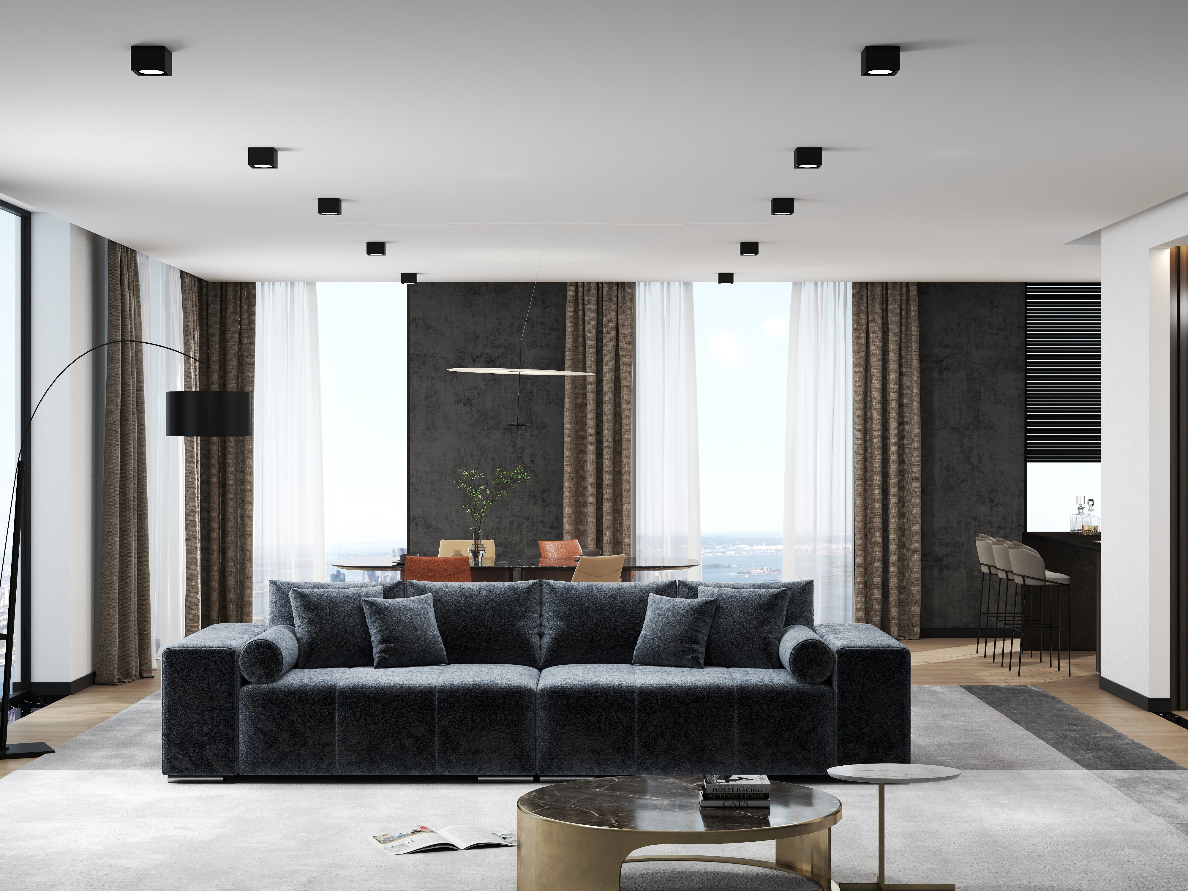 Canapea extensibilă dumonde cu ladă de depozitare si sezut confortabil din spuma HR, Marbela Euphoria Grafit XXL 295x100 cm fabrica