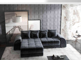 Colțar extensibil dumonde cu ladă de depozitare si sezut confortabil din spuma HR, Verona Euphoria Gri Grafit 290x185 cm Fabrica