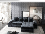 Colțar extensibil dumonde cu ladă de depozitare si sezut confortabil din spuma HR, Verona Euphoria Gri Grafit II 290x185 cm Fabrica
