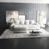 Colțar extensibil dumonde cu ladă de depozitare si sezut confortabil din spuma HR, Verona Euphoria Alb 290x185 cm Fabrica
