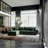 Colțar extensibil dumonde cu ladă de depozitare si sezut confortabil din spuma HR, Berlin XL Euphoria Green 350x185 cm Fabrica