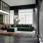 Colțar extensibil dumonde cu ladă de depozitare si sezut confortabil din spuma HR, Berlin XL Euphoria Green 350x185 cm Fabrica