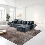 Colțar extensibil dumonde cu ladă de depozitare si sezut confortabil din spuma HR, Berlin XL Euphoria Graphite 350x185 cm II Fabrica