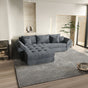 Colțar extensibil dumonde cu ladă de depozitare si sezut confortabil din spuma HR, Loana Euphoria Graphit 275x185 cm Fabrica