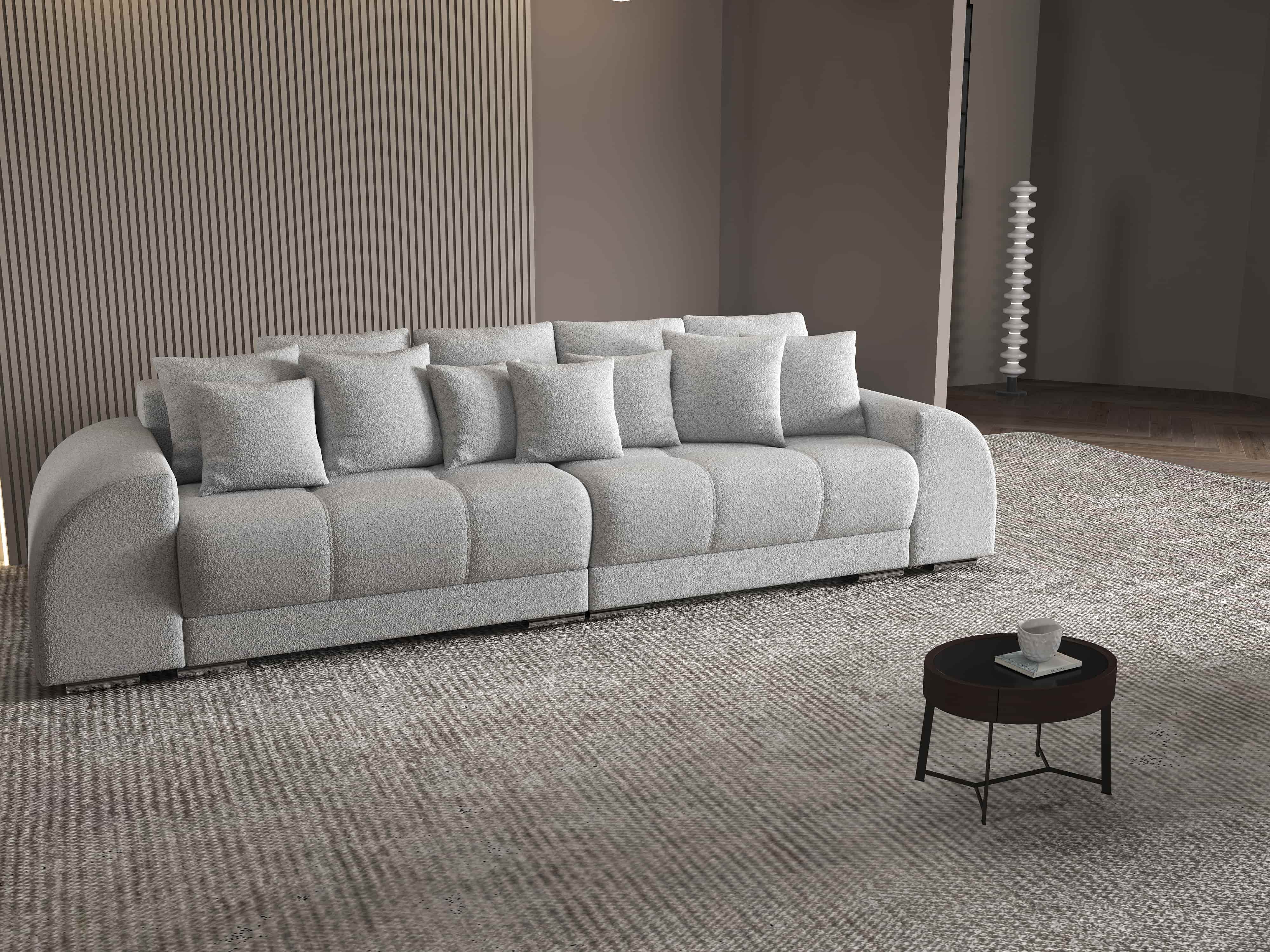 Canapea extensibilă dumonde cu 2 lăzi de depozitare si sezut confortabil din spuma HR, Verona Euphoria Dove 310x100 cm Fabrica