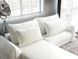 Colțar extensibil dumonde cu ladă de depozitare si sezut confortabil din spuma HR, Denver Euphoria Alb 275x185 cm Fabrica