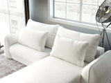 Colțar extensibil dumonde cu ladă de depozitare si sezut confortabil din spuma HR, Denver Euphoria Alb 275x185 cm II Fabrica