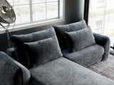 Colțar extensibil dumonde cu ladă de depozitare si sezut confortabil din spuma HR, Denver Euphoria Gri Grafit 275x185 cm Fabrica
