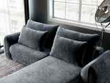 Colțar extensibil dumonde cu ladă de depozitare si sezut confortabil din spuma HR, Denver Euphoria Gri Grafit 275x185 cm II Fabrica