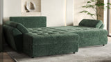 Colțar extensibil dumonde cu ladă de depozitare si sezut confortabil din spuma HR, Loana Verde Euphoria 270x185 cm Fabrica