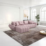 Colțar extensibil dumonde cu ladă de depozitare si sezut confortabil din spuma HR, Berlin XL Enjoy Lux Flamingo 350x185 cm Fabrica