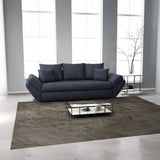 Canapea extensibilă dumonde cu ladă de depozitare si sezut confortabil din spuma HR, Loana Antracit 250x100 cm Fabrica