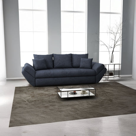 Canapea extensibilă dumonde cu ladă de depozitare si sezut confortabil din spuma HR, Loana Antracit 250x100 cm Fabrica