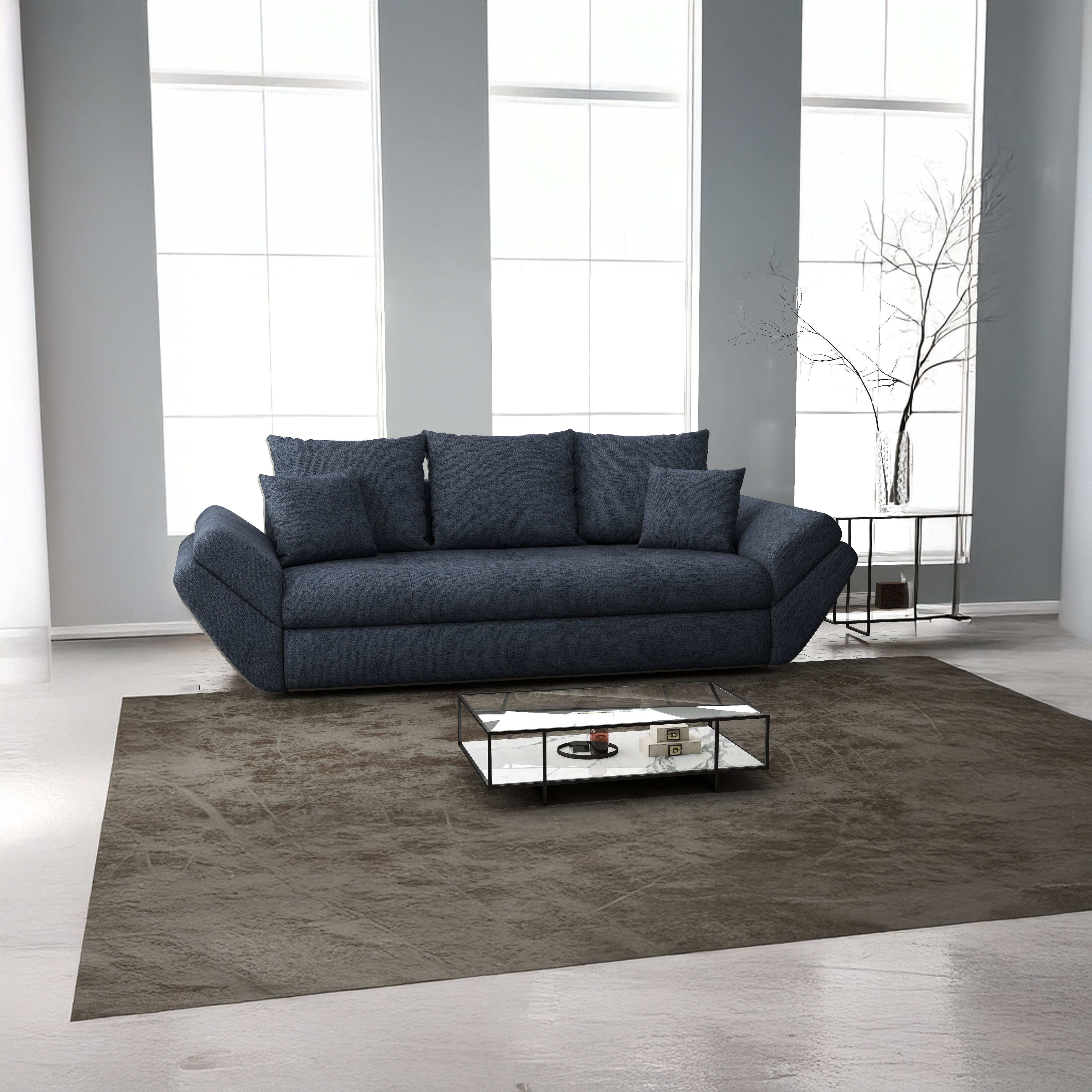 Canapea extensibilă dumonde cu ladă de depozitare si sezut confortabil din spuma HR, Loana Antracit 250x100 cm Fabrica