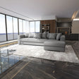 Colțar extensibil dumonde cu ladă de depozitare si sezut confortabil din spuma HR, Gloria Grey II 320x183 cm Fabrica